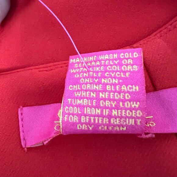 Catherine Malandrino Womens Cascade Bell Sleeve Shift Dress Scarlet Red size 8 - Picture 11 of 13